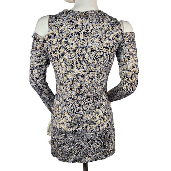 Michael Michael Kors Women's Tunic Top Size S Metallic Gold Cold-shoulder (44) - Picture 3 of 10